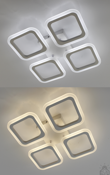 Керована світлодіодна люстра ROOM 60W 4S-APP-388х388х73-WHITE/WHITE-220-IP20 10002 фото