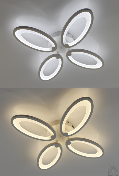 Керована світлодіодна люстра ROOM 60W 4OV-APP-410х410х65-WHITE/WHITE-220-IP20 10003 фото