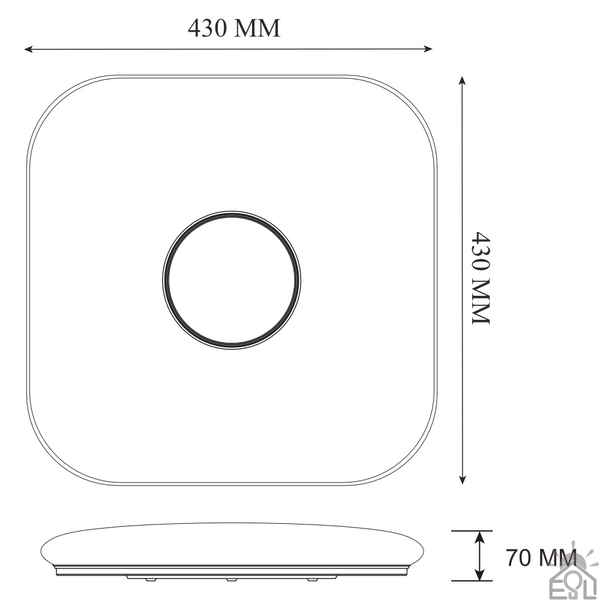 Управляемая МУЗЫКАЛЬНАЯ светодиодная люстра MUSIC RGB 80W-S-APP-430x430x70-WHITE/CHROME-220-IP20 10301 фото