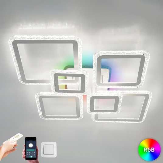 Смарт люстра керована світлодіодна OVAL ICE RGB 7S 120 Вт SMART
