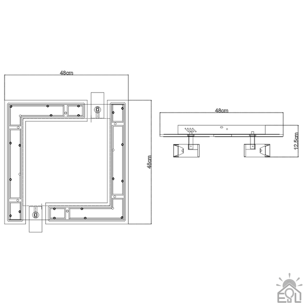 Керована світлодіодна люстра CONSUL 80W S 2LR-480×480×125-WHITE/BLACK-220-IP20 10436 фото