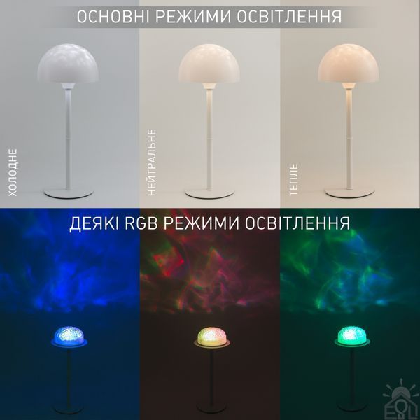 Настільна лампа світлодіодна ESLLSE METEOR RGB 120x295 мм сенсорна з акумулятором Білий  10669 фото