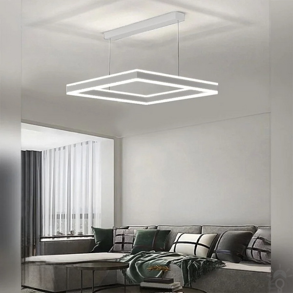 Управляемая светодиодная люстра STELLA 100W S-APP-500x500x1200-GREY/WHITE-220-IP20 10308 фото