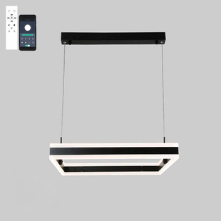 Управляемая светодиодная люстра STELLA 100W S-APP-500x500x1200-BLACK/WHITE-220-IP20 10310 фото