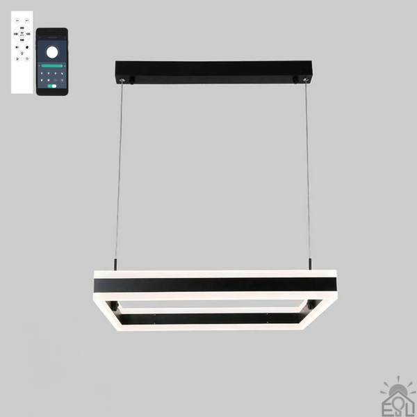 Управляемая светодиодная люстра STELLA 100W S-APP-500x500x1200-BLACK/WHITE-220-IP20 10310 фото