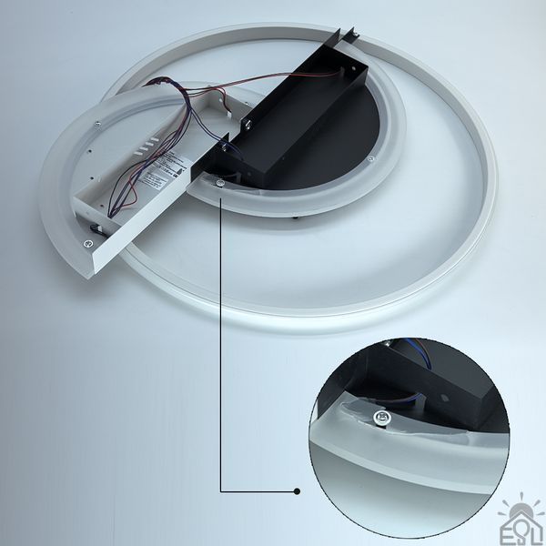 Керована світлодіодна люстра CODE 70W 3R-550&times;500&times;55-WHITE/BLACK-220-IP20 10433-% фото