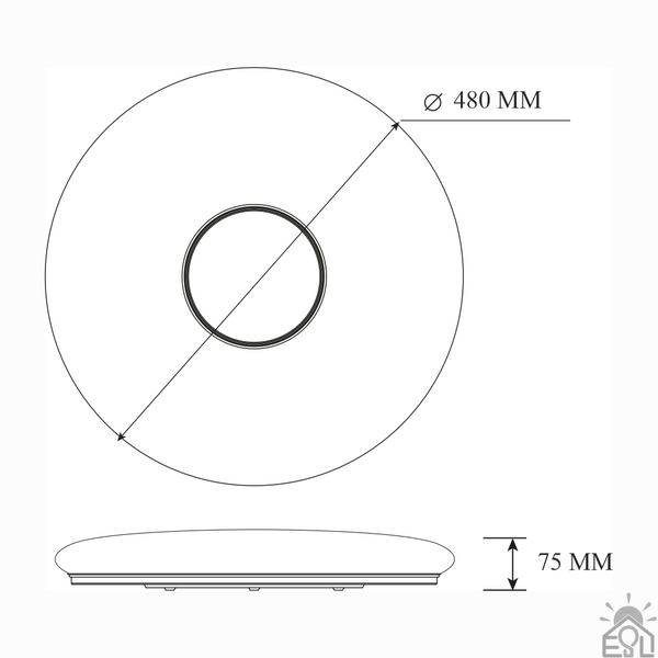 Управляемая МУЗЫКАЛЬНАЯ светодиодная люстра MUSIC RGB 80W R-SMART-480×75-WHITE/CHROME-220-IP20 10445 фото