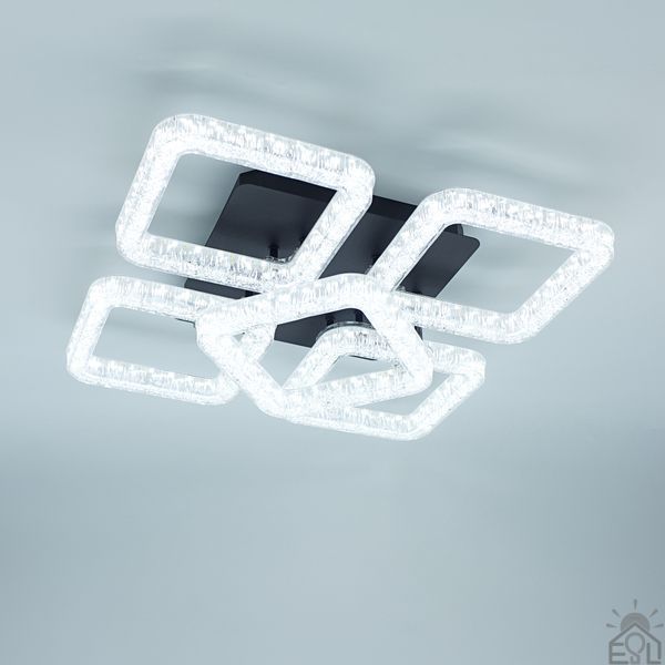 Смарт люстра керована світлодіодна ROOM ICE 5S 100 Вт SMART 530&times;530&times;150 мм Чорна 10709 фото