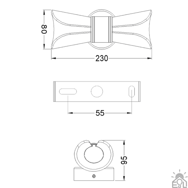 Керований світлодіодний світильник бра DIO 12W 2Y-ON/OFF-230х80х95-GOLD/CLEAR-220-IP20 10129 фото