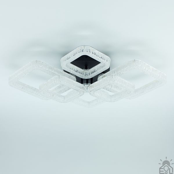 Смарт люстра керована світлодіодна OVAL ICE 6S 80 Вт 690x490x135 мм Чорна 10710 фото