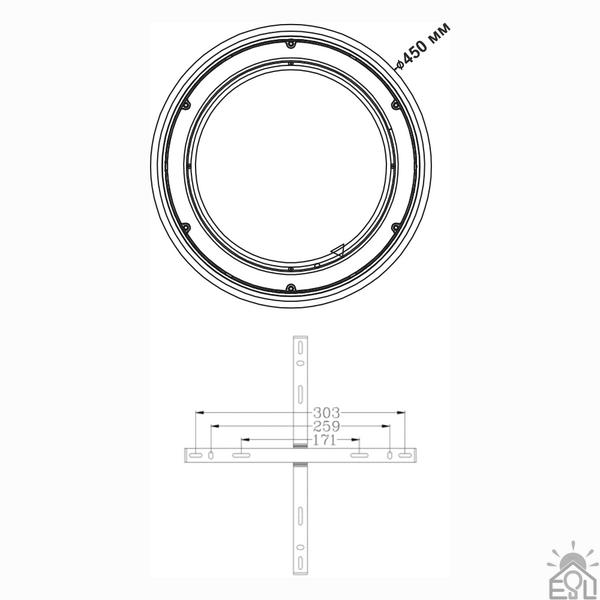 Управляемая светодиодная люстра VEGA dual 75W 2R-ON/OFF-450×53-WHITE/WHITE-220-IP20 10407 фото