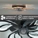 Смарт люстра з вентилятором керована світлодіодна FAN ASTRA 85 Вт + 18 Вт 680x120 мм Чорна 10580-1 фото 3