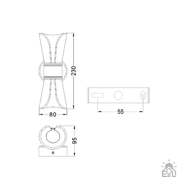 Управляемый светодиодный светильник бра DIO 12W 2Y-ON/OFF-230х80х95-CHROME/CLEAR-220-IP20 10130 фото