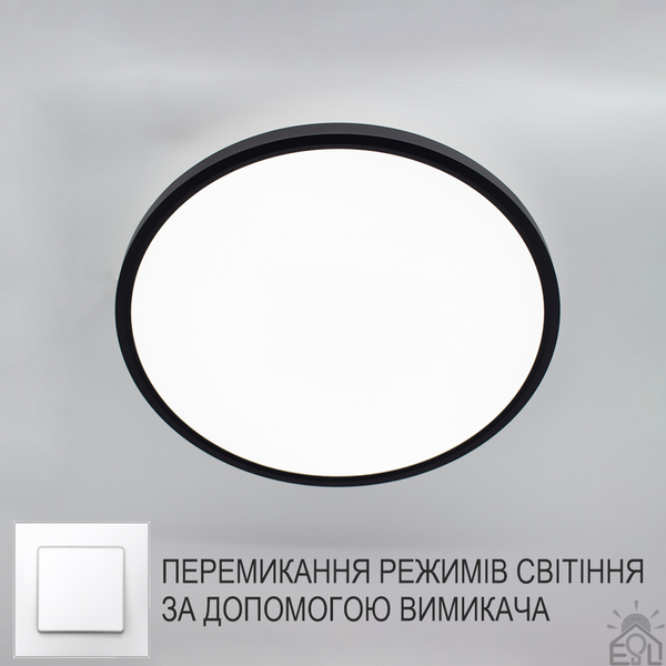 Накладний світлодіодний світильник OKO 54W R-ON/OFF 400×25-BLACK-220-IP20 10425 фото