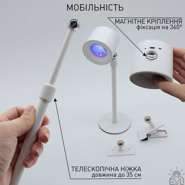 Лампа сенсорна світлодіодна ZORIA 5 Вт з акумулятором 1800 mA Біла 10715 фото