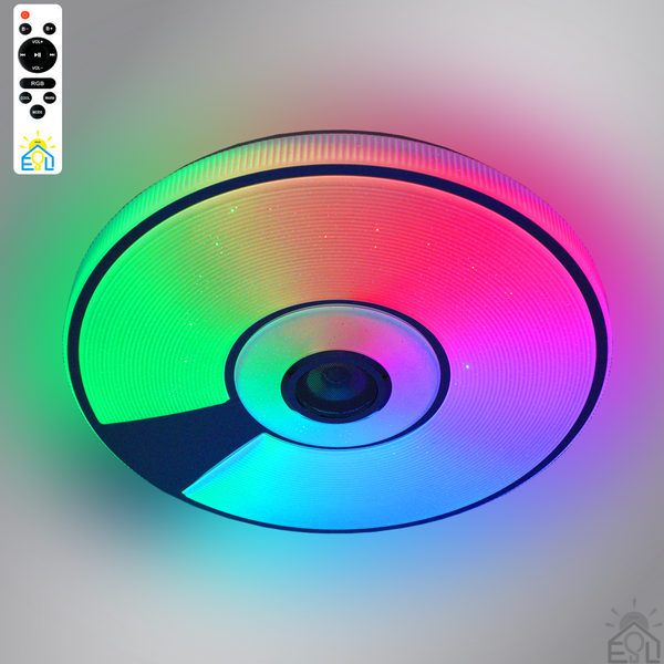 Смарт люстра музична керована світлодіодна SONG R RGB 80 Вт 480x75 мм Біла 10453-1 фото