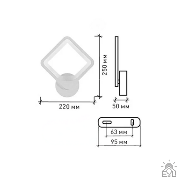 Світлодіодний світильник бра TETRA 22W S-250-WHITE/WHITE-220-IP20 10028 фото