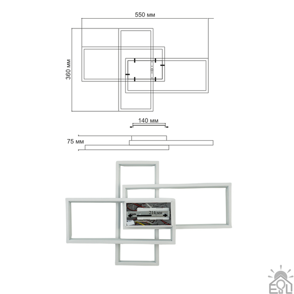 Управляемая светодиодная люстра SVEN 70W 3S SMART 550x360x75-WHITE-220-IP20 10460 фото