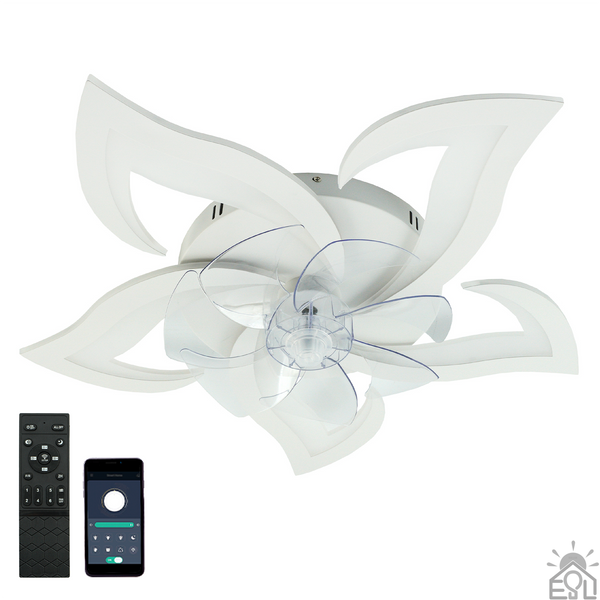 Управляемая светодиодная люстра с вентилятором FAN ELLA 72W+18W 5F-APP-680×120-WHITE/WHITE-220-IP20 10420 фото