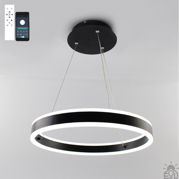 Управляемая светодиодная люстра STELLA 64W R-APP-400Х1200-BLACK/WHITE-220-IP20 10034 фото