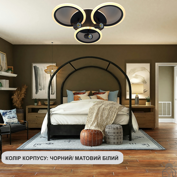 Керована світлодіодна люстра SONNE DOWNLIGHT 70W 3LR-APP-582×115-BLACK/WHITE-220-IP20 10421 фото