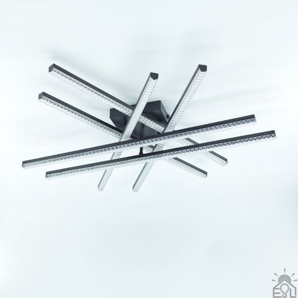 Керована світлодіодна люстра LINE ICE 100W 6L RC-800x800x125 мм Чорна 10648 фото
