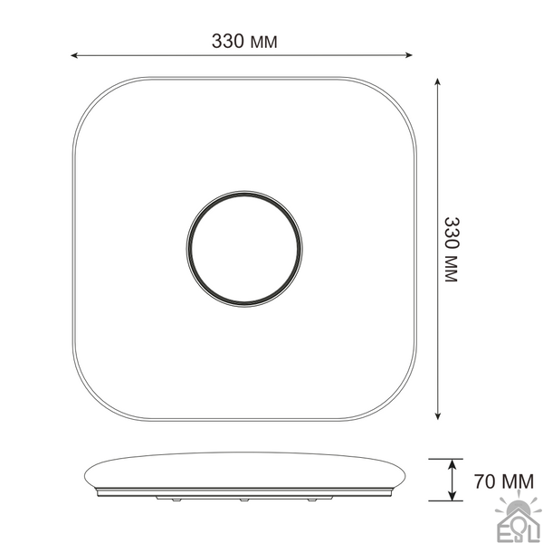 Управляемая МУЗЫКАЛЬНАЯ светодиодная люстра MUSIC RGB 40W S-APP-330х330-WHITE/CHROME-220-IP20 10102 фото